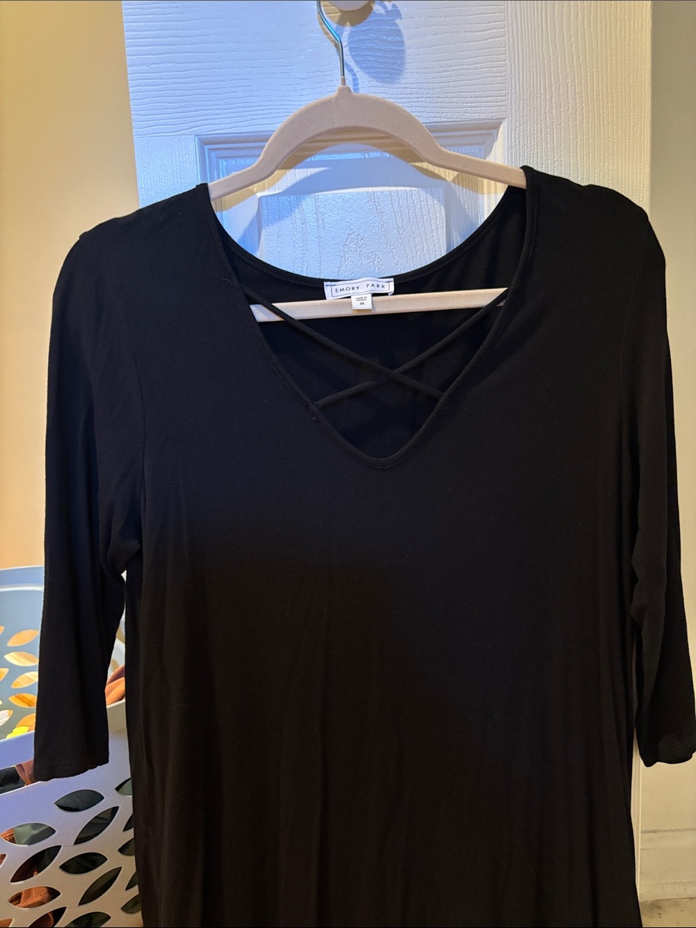 Emory Park Black V-Neck Crisscross Tunic